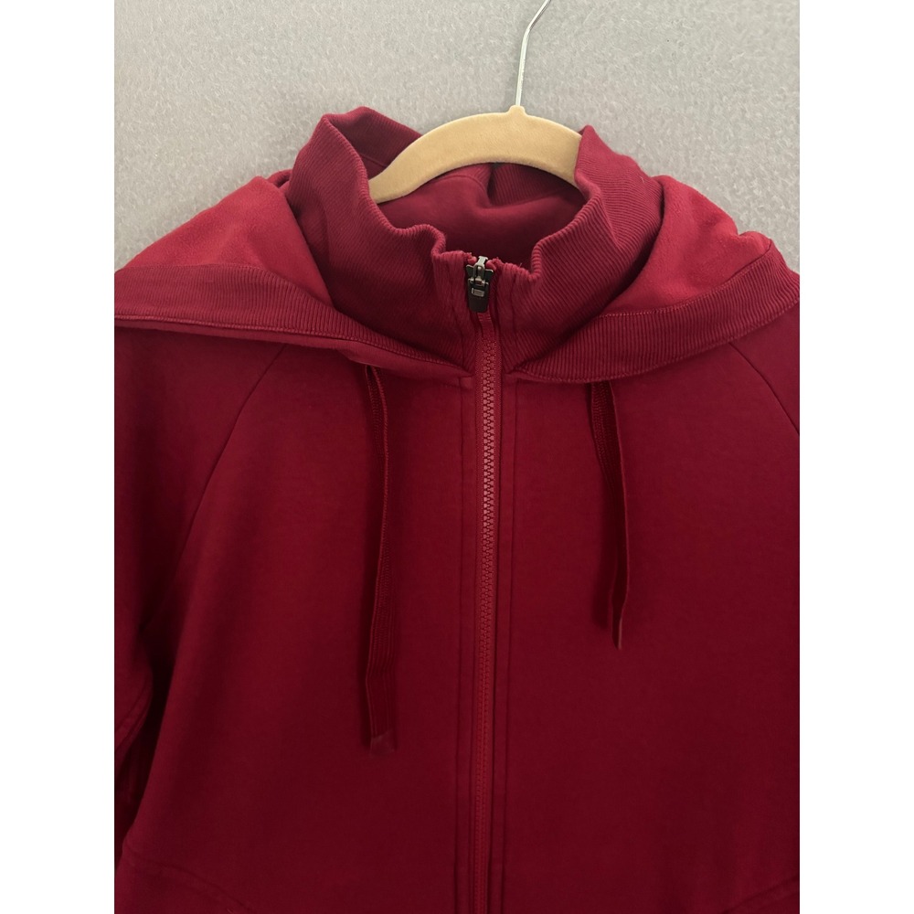 Athleta Women Hoodie Large Dark Red Zip Triumph Long Sleeve Thumbhole Jacket EUC - Picture 2 of 13
